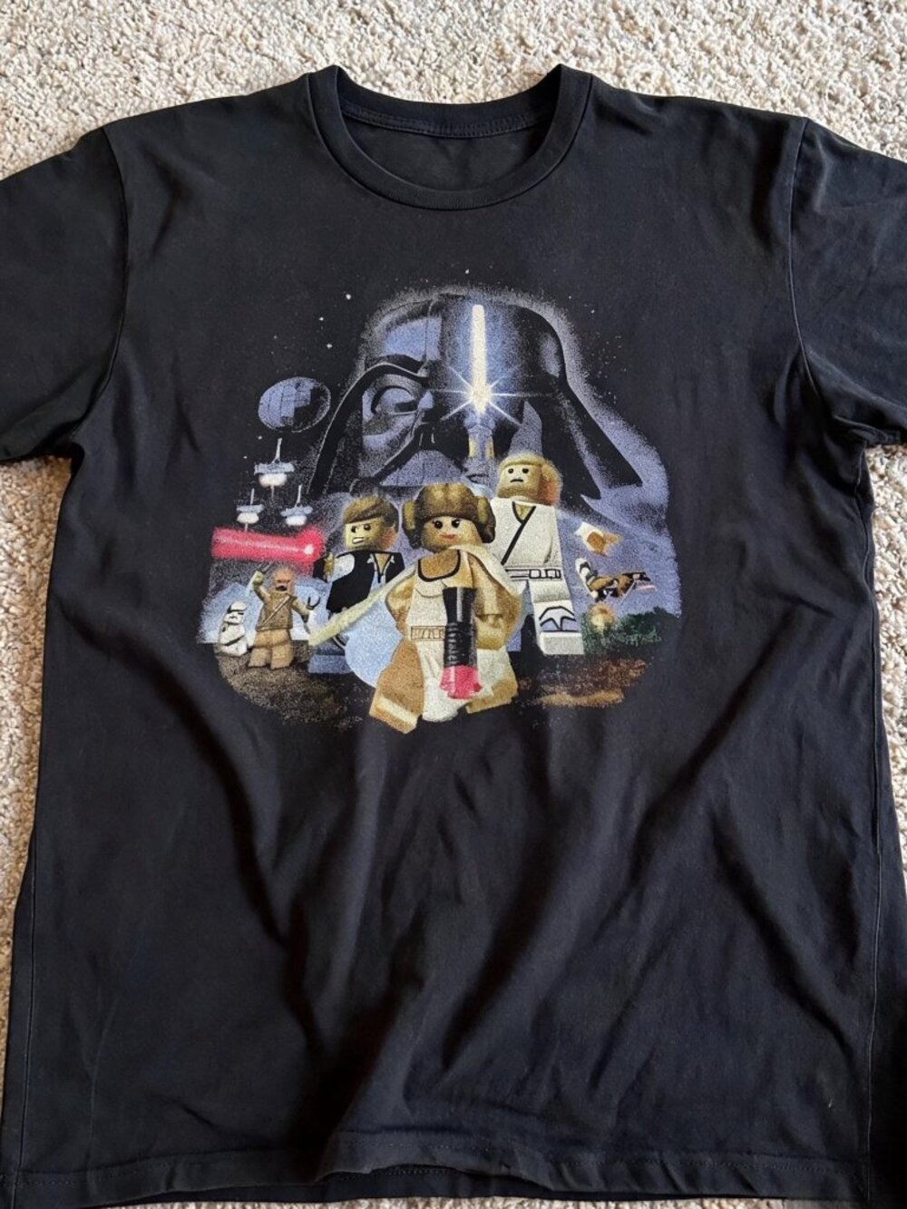 Vintage Lego Stars Wars Darth Vader Black T Shirt